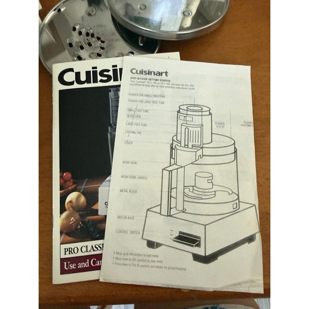 Cuisinart PRO Classic Food Processor DLC-10C 7 Cups Original Manual 1999 Tested